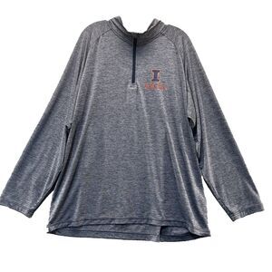 University of Illinois 1/4 Zip Pullover Sweatshirt Men's XXL Colosseum
